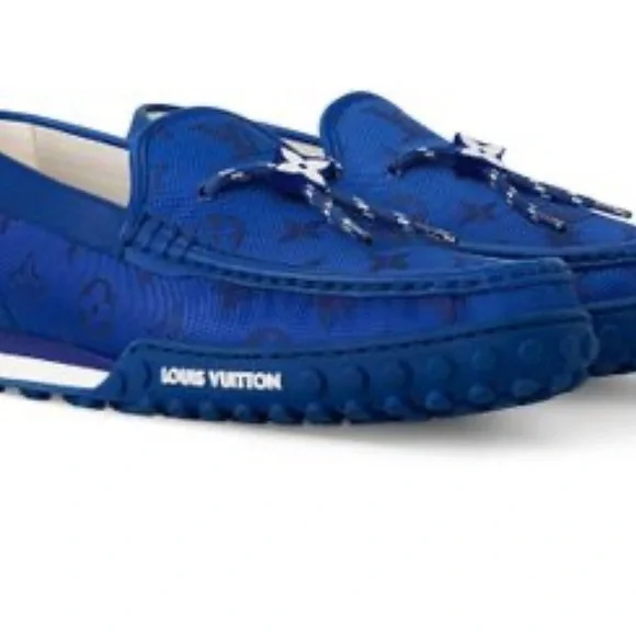 Louis Vuitton Men’s Royal Blue Monogram Driving Loafers - Picture 8 of 8